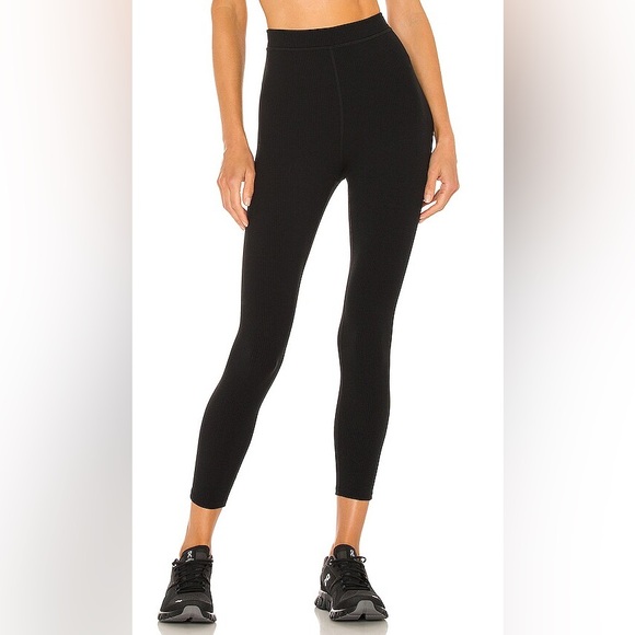 ALO Yoga Pants - ALO High Waist 7/8 Ribbed Blissful Legging Small Black